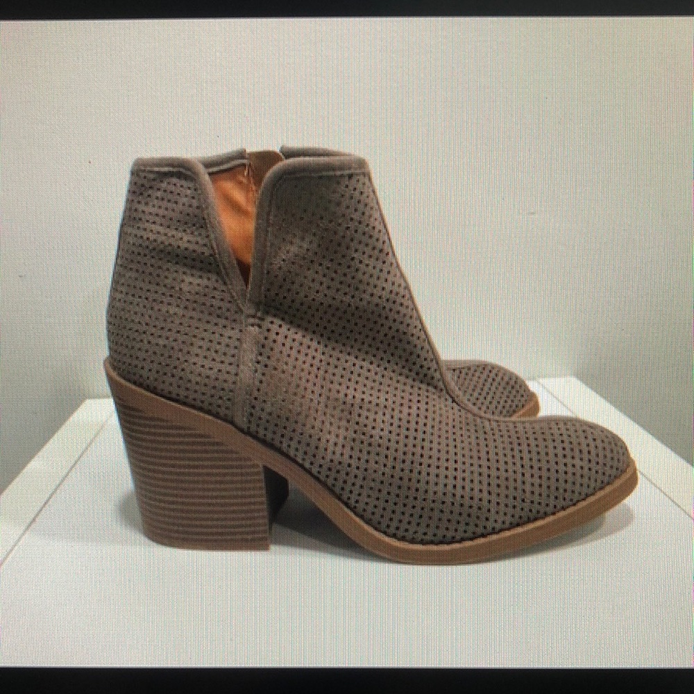 Perforated Ankle Boots - Brown
